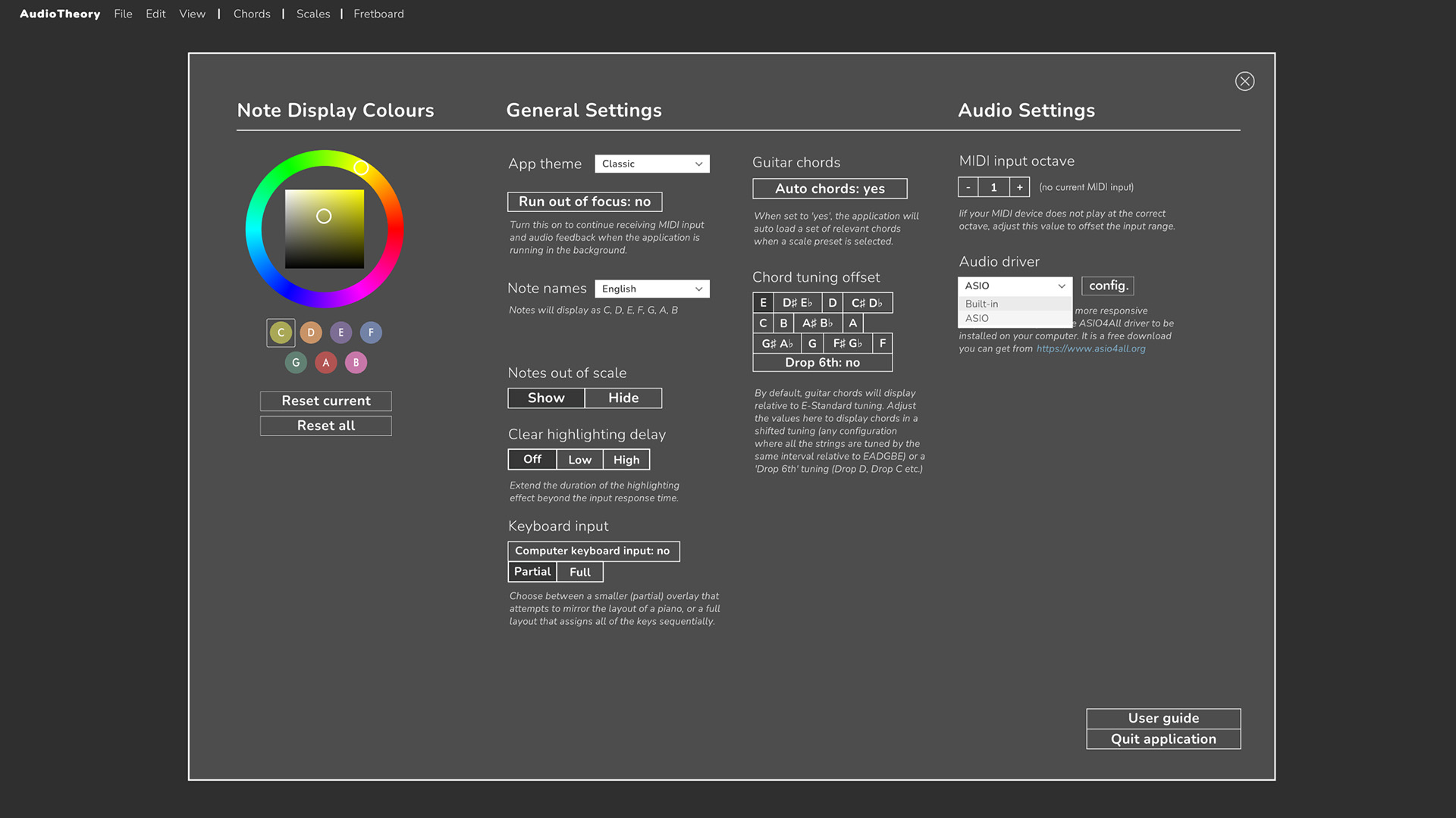 AudioTheory driver select