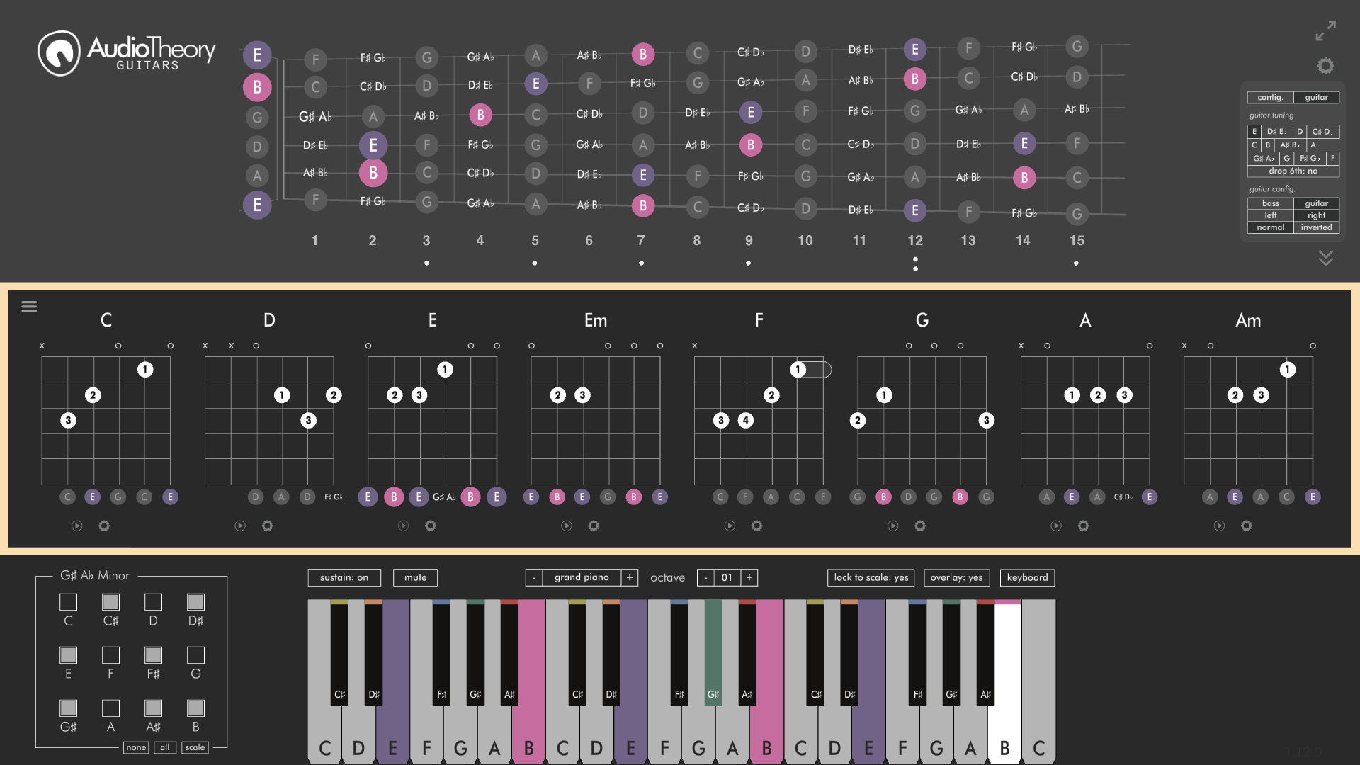 AudioTheory scale based highlighting screenshot