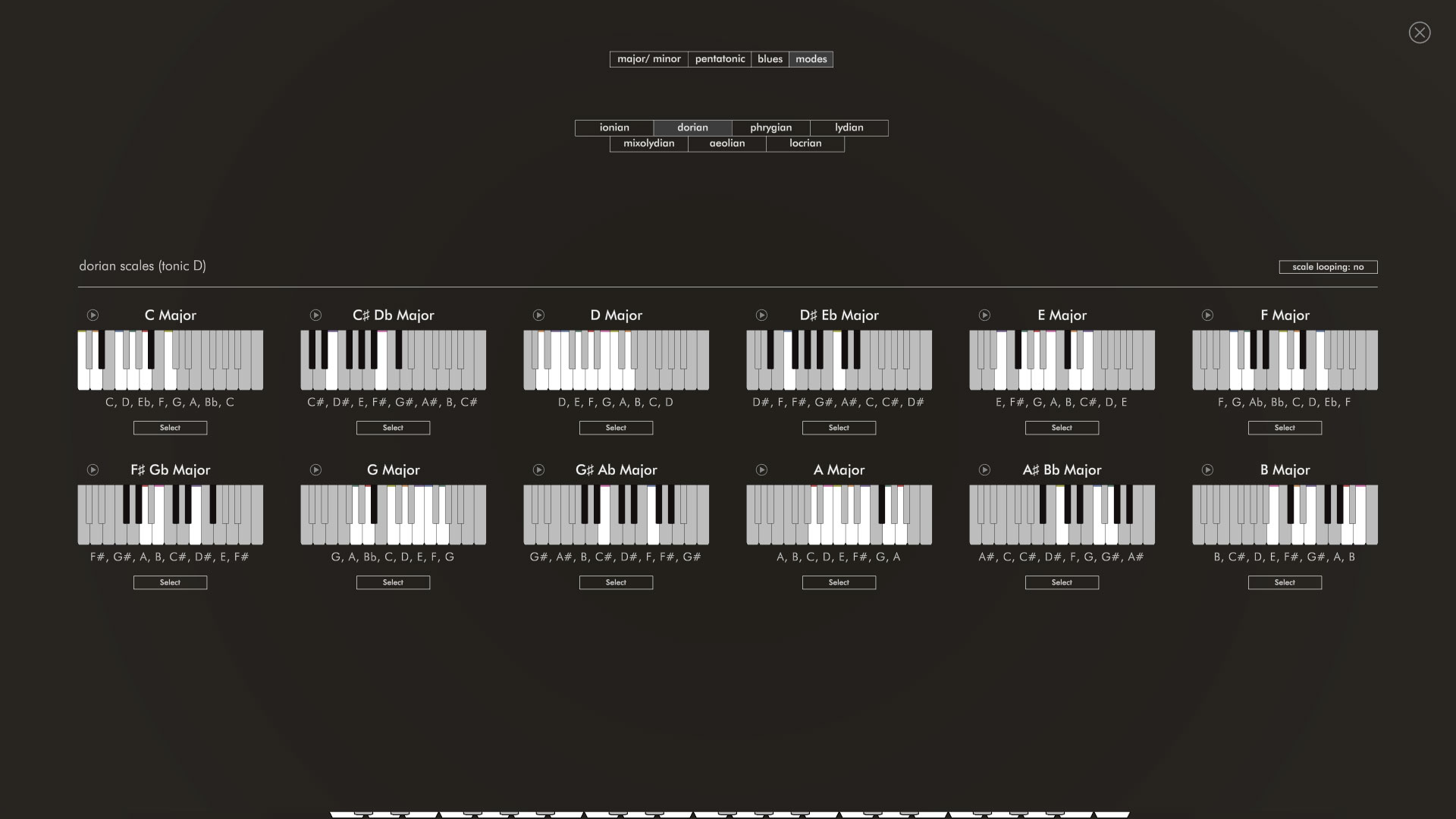 AudioTheory Guitars Modal Scales screenshot