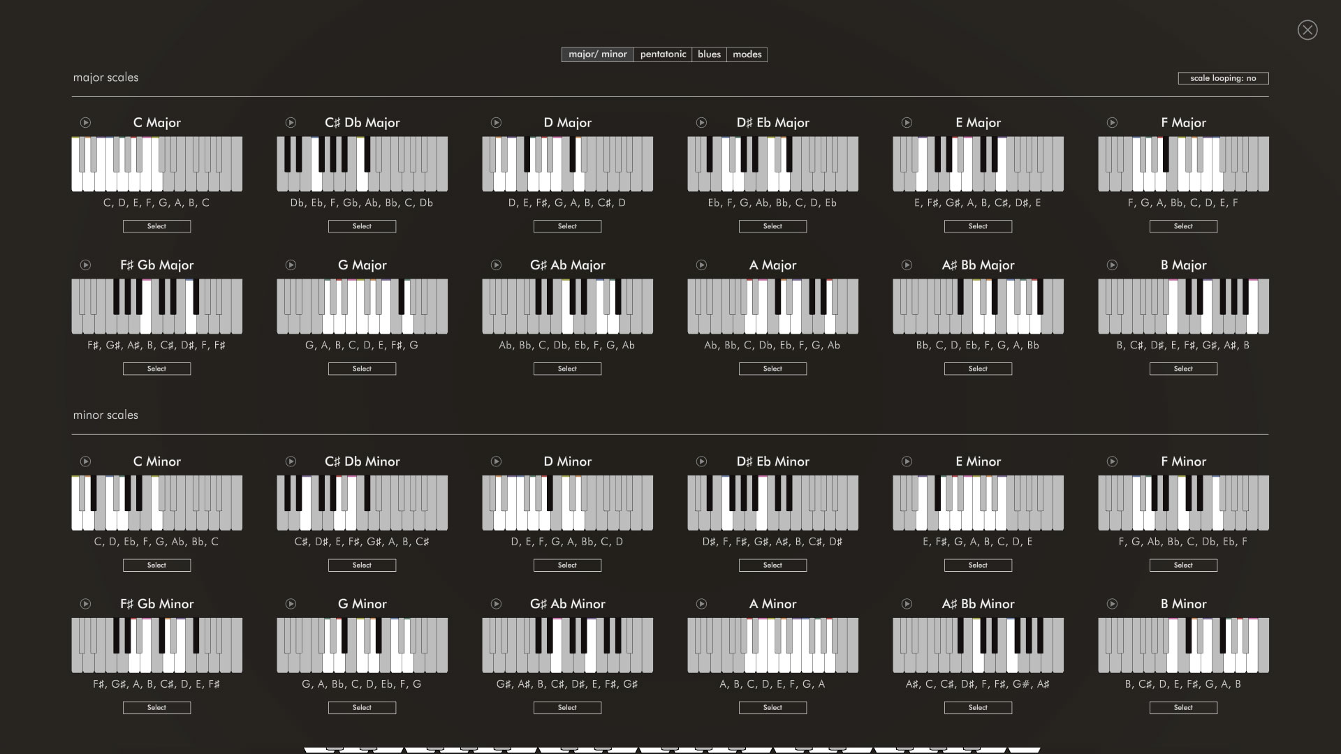 barre chord note playback