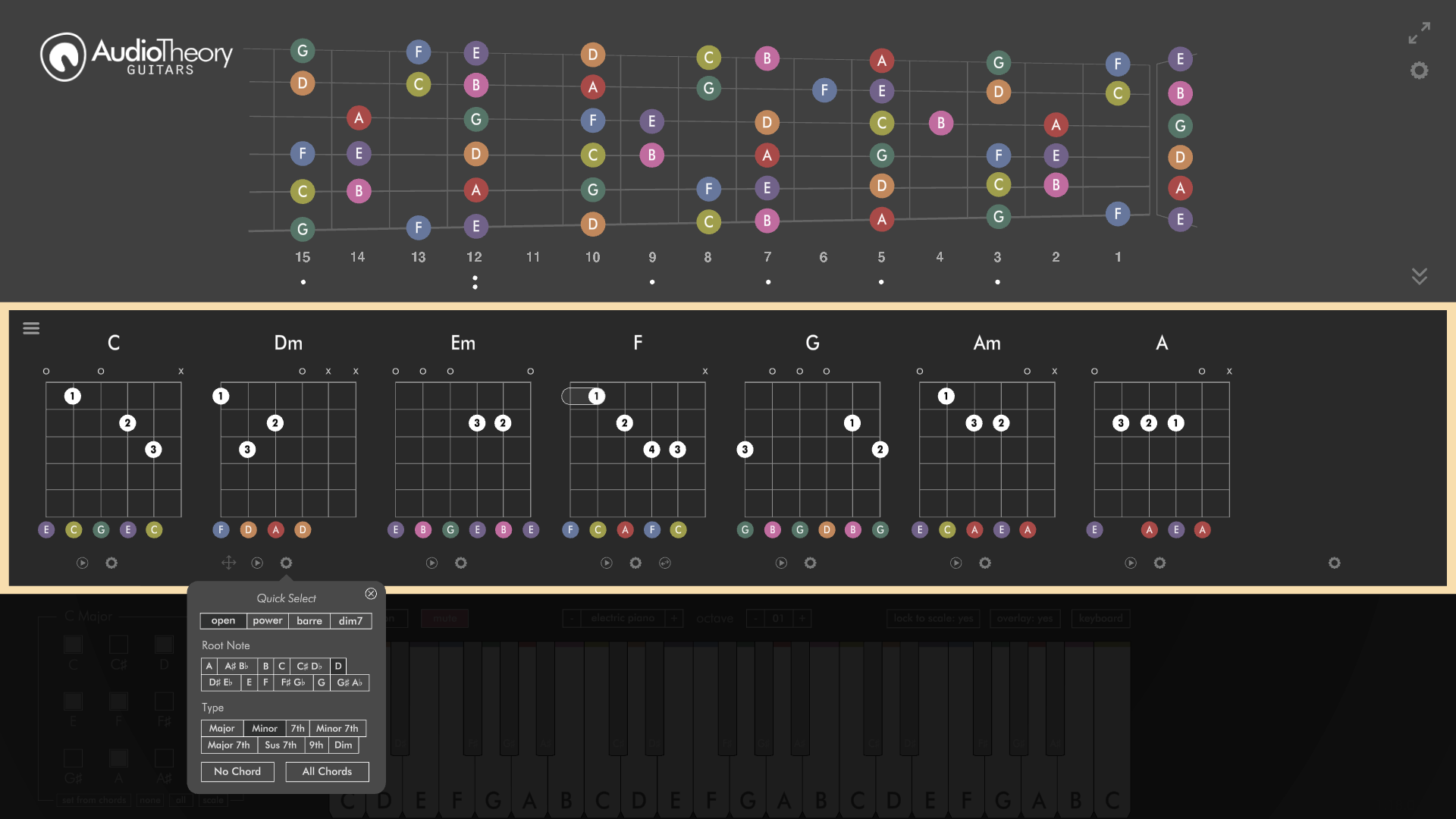 AudioTheory Guitars new chord selector