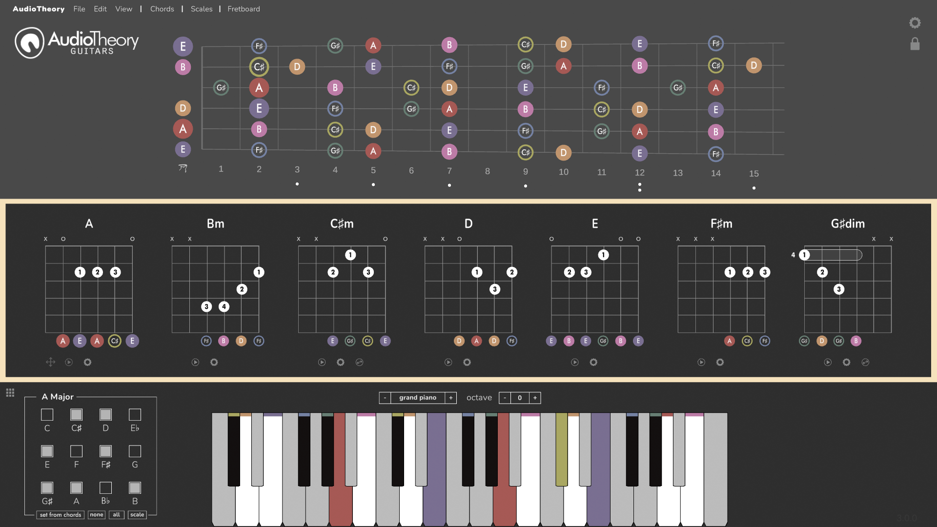 barre chord note playback