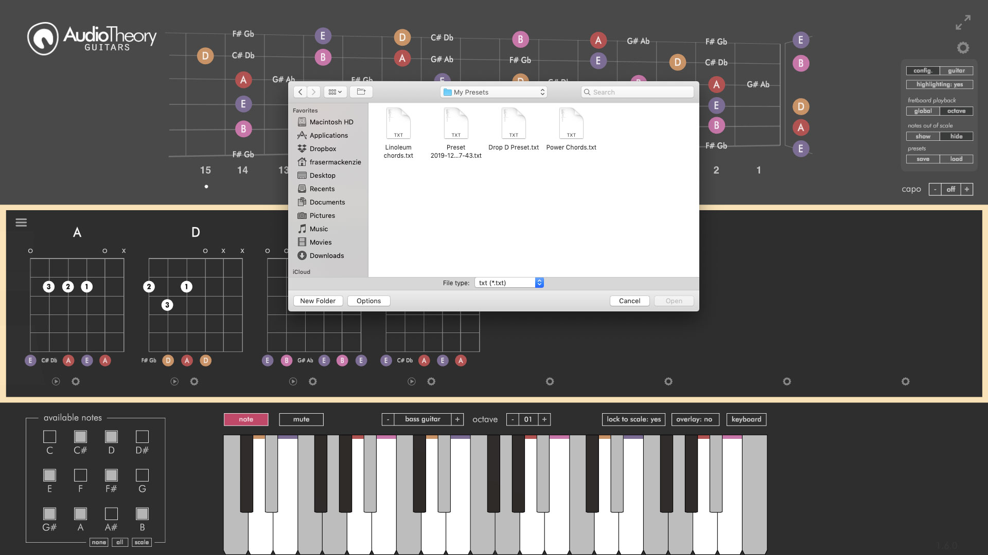 Load preset example