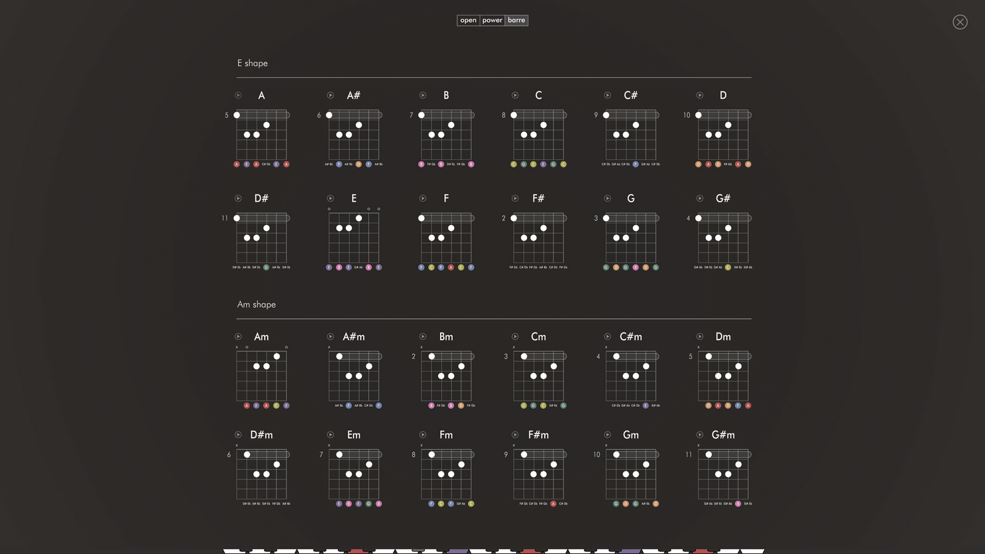 barre chord sheet