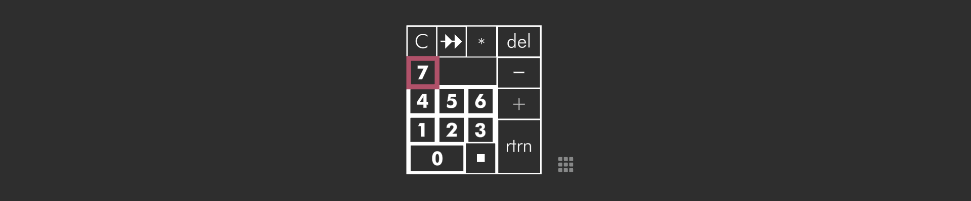 Grid number pad Screenshot