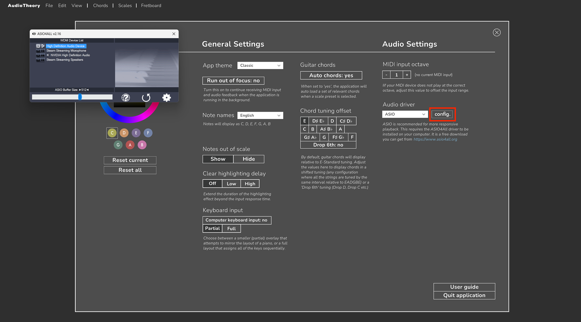 AudioTheory ASIO config
